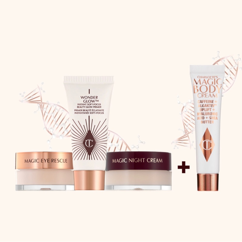Charlotte Tilbury mini bundle wonder glow magic eye rescue night and body cream